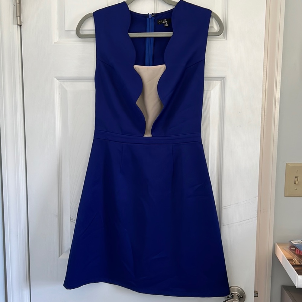 Scallop Detail Sleeveless Cocktail Dress